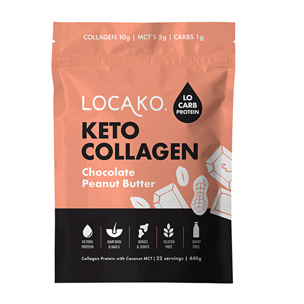 Locako Keto Collagen Chocolate Peanut Butter (Collagen Protein with Coconut MCT) 440g