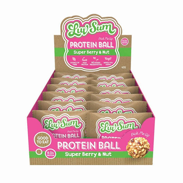 Luv Sum Protein Ball Super Berry & Nut 42g x 12 Display