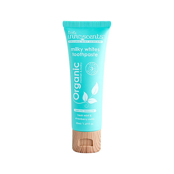 Little Innoscents Organic Milky Whites Toothpaste (mint & strawberry) 50ml