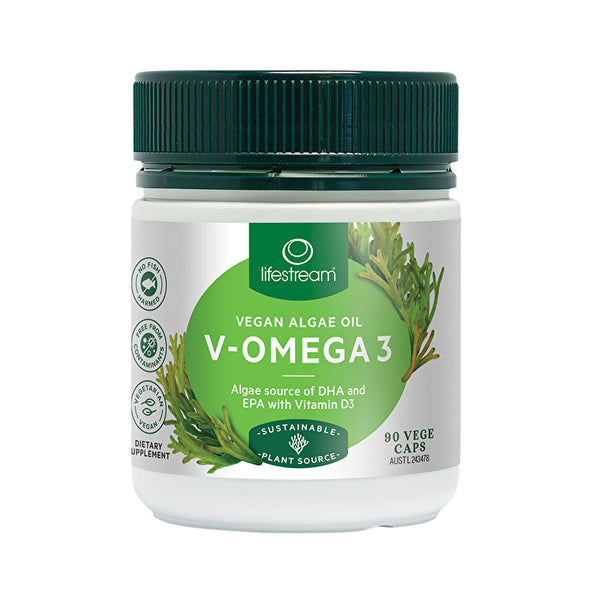 LifeStream V-Omega 3 (Algae Source DHA, EPA & Vit D3) 90vc