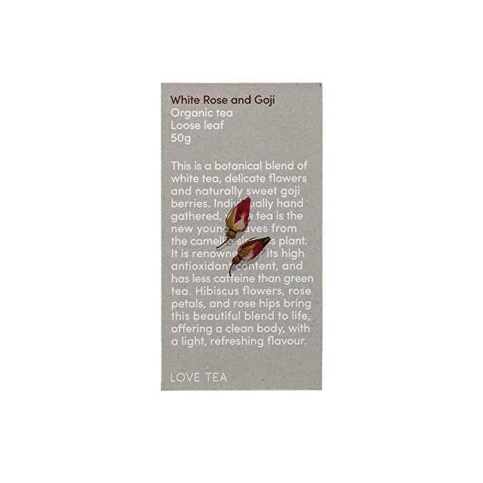 Love Tea Organic White Rose & Goji Tea Loose Leaf 50g