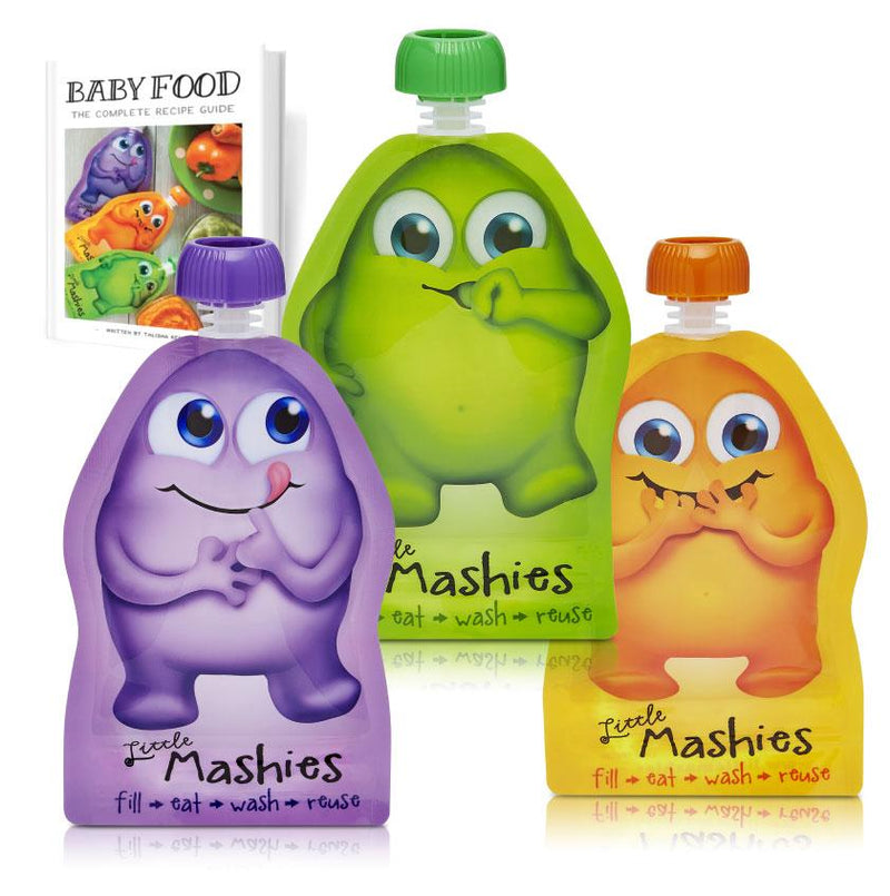 Little Mashies Reusable Squeeze Pouch Green 2 X 130ml