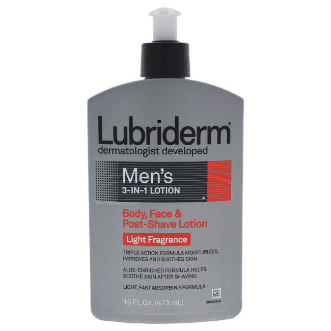 Lubriderm Mens 3in1 Body Lotion Light Fragrance by Lubriderm for Men - 16 oz Lotion