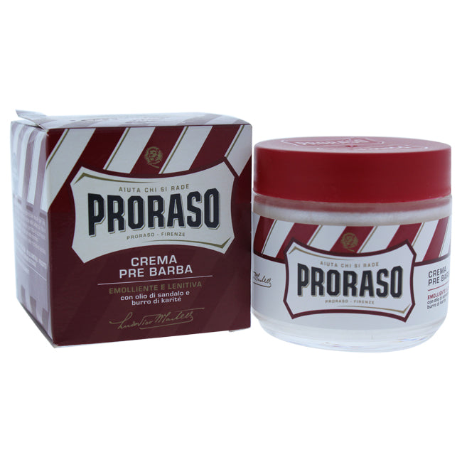 Proraso Emollient And Soothing Pre-Shave Cream With Sandalwood Oil & Shea Butter by Proraso for Men - 3.38 oz Pre-Shave Cream