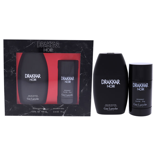 Guy Laroche Drakkar Noir by Guy Laroche for Men - 2 pc Gift Set 3.4 oz EDT and 2.5 oz Deodorant Stick