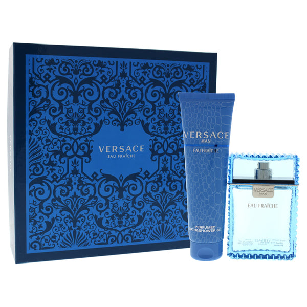 Versace Versace Man Eau Fraiche by Versace for Men - 2 Pc Gift Set 3.4oz EDT Spray, 5oz Perfumed Bath and Shower Gel