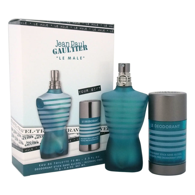 Jean Paul Gaultier Le Male by Jean Paul Gaultier for Men - 2 Pc Gift Set 2.5oz EDT Spray, 2.6oz Alcohol Free Deodorant Stick