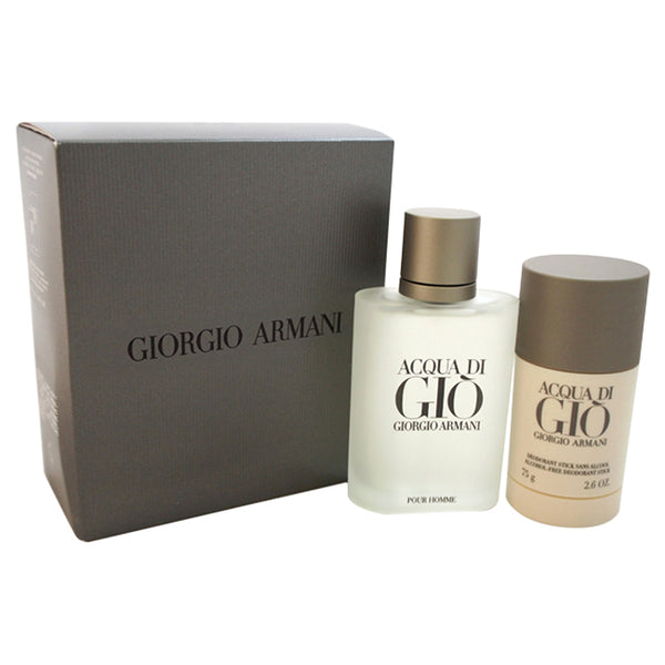 Giorgio Armani Acqua Di Gio by Giorgio Armani for Men - 2 Pc Gift Set 3.4oz EDT Spray, 2.6oz Deodorant Stick