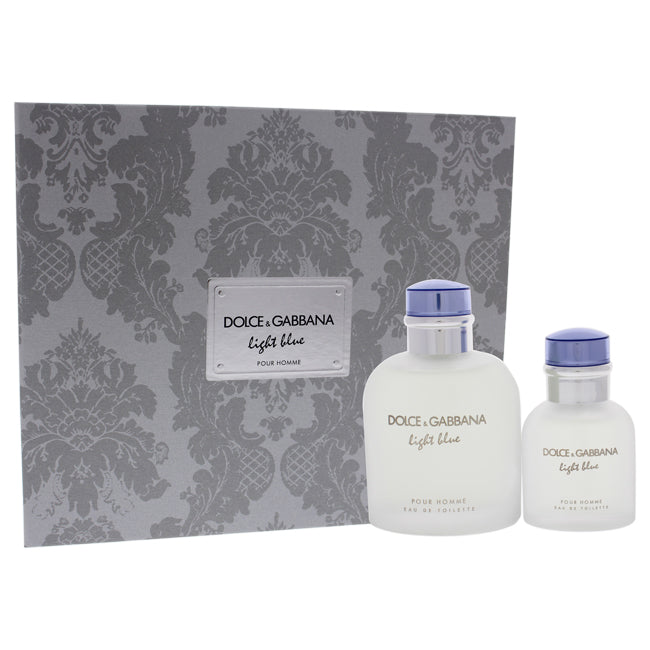 Dolce and Gabbana Light Blue by Dolce and Gabbana for Men - 2 Pc Gift Set 4.2oz EDT Spray, 1.3oz EDT Spray