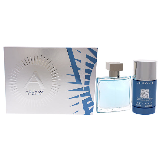 Azzaro Chrome by Azzaro for Men - 2 Pc Gift Set 1.5oz EDT Spray, 2.5oz Alcohol Free Deodorant Stick