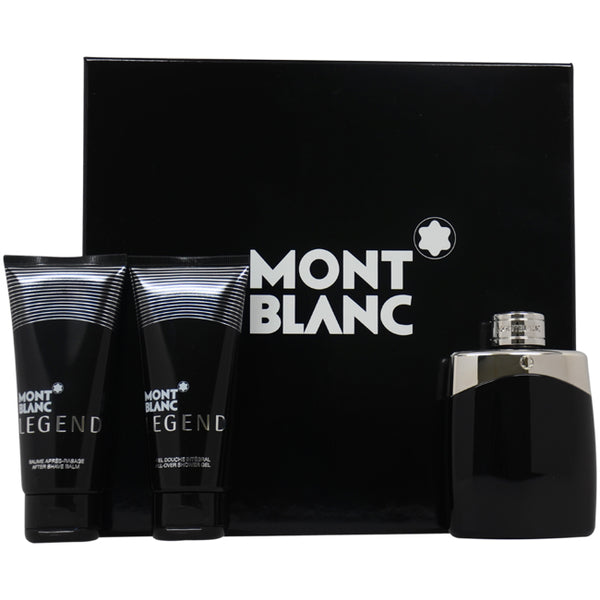 Mont Blanc Mont Blanc Legend by Mont Blanc for Men - 3 Pc Gift Set 3.3oz EDT Spray, 3.3oz After Shave Balm, 3.3oz All-Over Shower Gel
