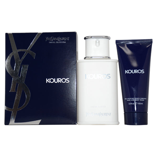 Yves Saint Laurent Kouros by Yves Saint Laurent for Men - 2 Pc Gift Set 3.3oz EDT Spray, 3.3oz Hair And Body Wash