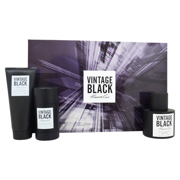 Kenneth Cole Kenneth Cole Vintage Black by Kenneth Cole for Men - 3 Pc Gift Set 3.4oz EDT Spray, 3.4oz After Shave Balm, 2.6oz Deodorant Stick
