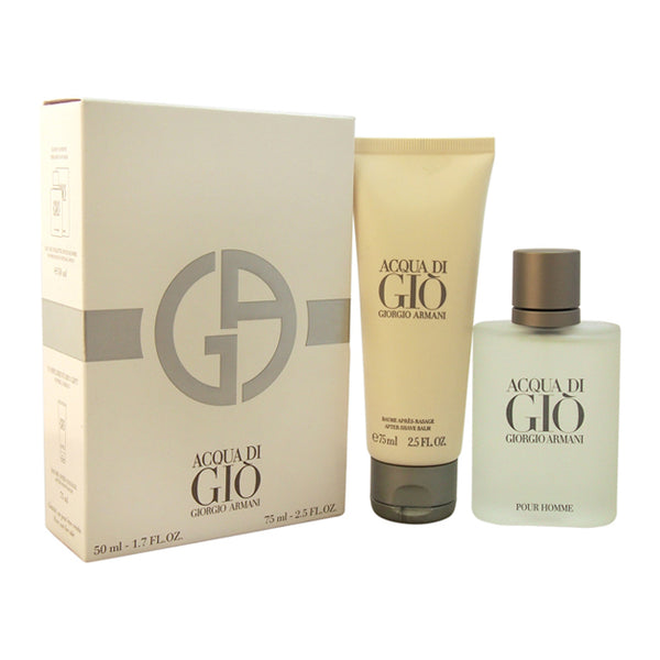 Giorgio Armani Acqua Di Gio by Giorgio Armani for Men - 2 Pc Gift Set 1.7oz EDT Spray, 2.5oz After Shave Balm