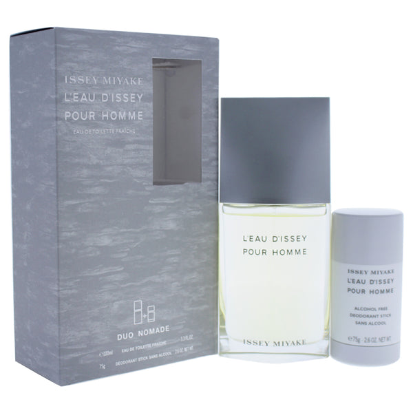 Issey Miyake Leau Dissey by Issey Miyake for Men - 2 Pc Gift Set 3.3oz EDT Fraiche, 2.6oz Deodorant Stick Alcohol Free