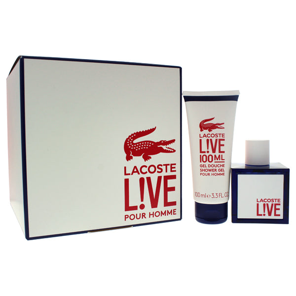 Lacoste Lacoste Live by Lacoste for Men - 2 Pc Gift Set 3.3oz EDT Spray, 3.3oz Shower Gel