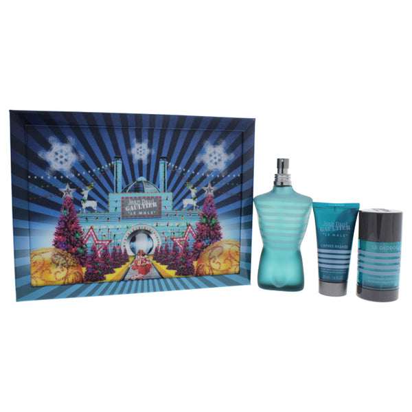 Jean Paul Gaultier Le Male by Jean Paul Gaultier for Men - 3 Pc Gift Set 4.2oz EDT Spray, 1.6oz Soothing After Shave Balm, 2.6oz Alcohol-Free Deodorant Stick