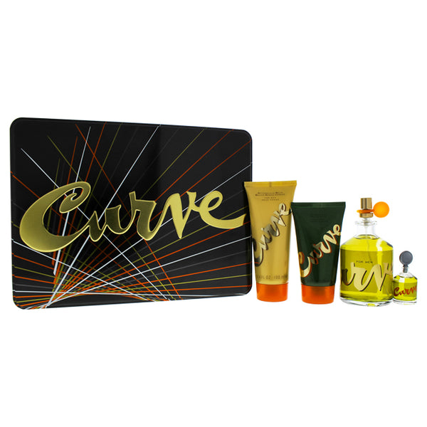 Liz Claiborne Curve by Liz Claiborne for Men - 4 Pc Gift Set 4.2oz Cologne Spray, 0.25oz Cologne Splash, 3.4oz After Shave Balm, 2.5oz Shower Gel