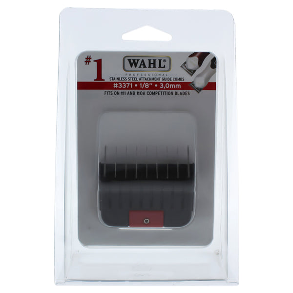 WAHL Professional Stainless Steel Attachment Comb - # 1 For Cuts 1/8 Black by WAHL Professional for Men - 1 Pc Comb