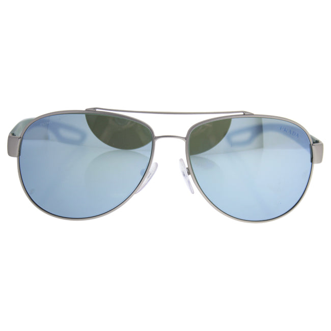 Prada Prada SPS 55Q QFP-5K2 - Silver Rubber/Green Silver by Prada for Men - 59-14-140 mm Sunglasses