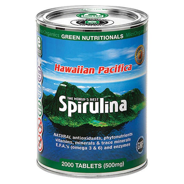 MicrOrganics Green Nutritionals Hawaiian Pacifica Spirulina 500mg 2000t