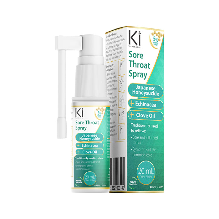 Martin & Pleasance Ki Sore Throat Spray (Japanese Honeysuckle + Echinacea + Clove Oil) Oral Spray 20ml