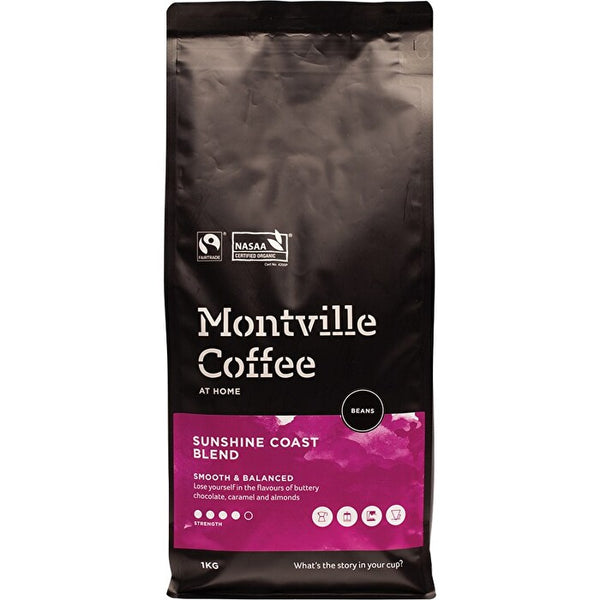 Montville Coffee Organic Sunshine Coast Blend Beans 1kg