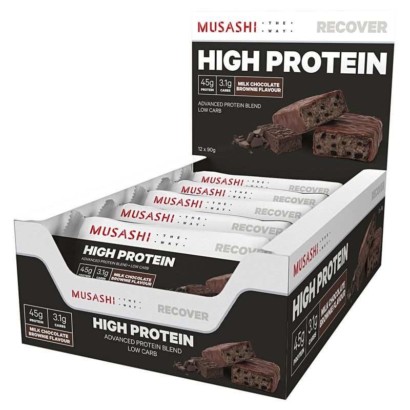 Musashi High Protein Milk Chocolate Brownie 90g X 12