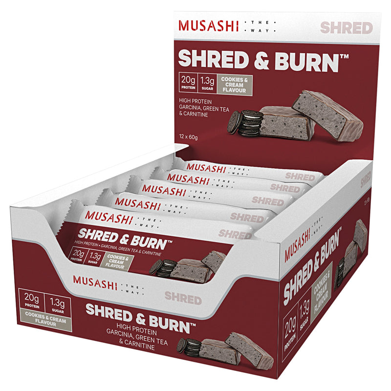 Musashi Shred & Burn Cookies & Cream 60g X 12