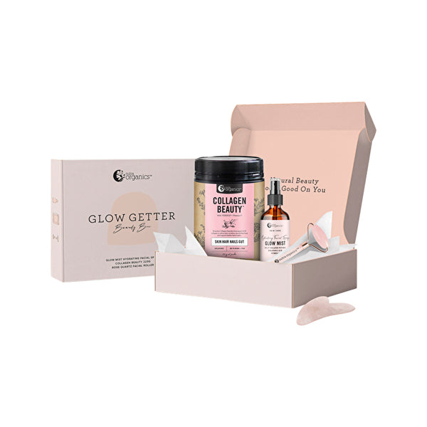 Nutra Organics Glow Getter Beauty Box with Gua Shu (Collagen Glow Mist,Collagen Beauty ,Gua Sha) 225g