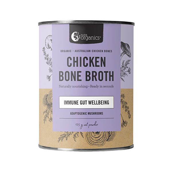 Nutra Organics Bone Broth Chicken Organic Adaptogenic Mushrooms 125g