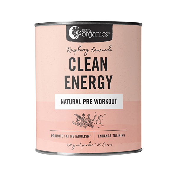 Nutra Organics Clean Energy Raspberry Lemonade Powder 250g