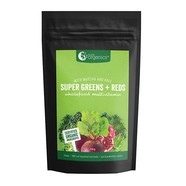 Nutra Organics Super Greens + Reds Powder 1kg