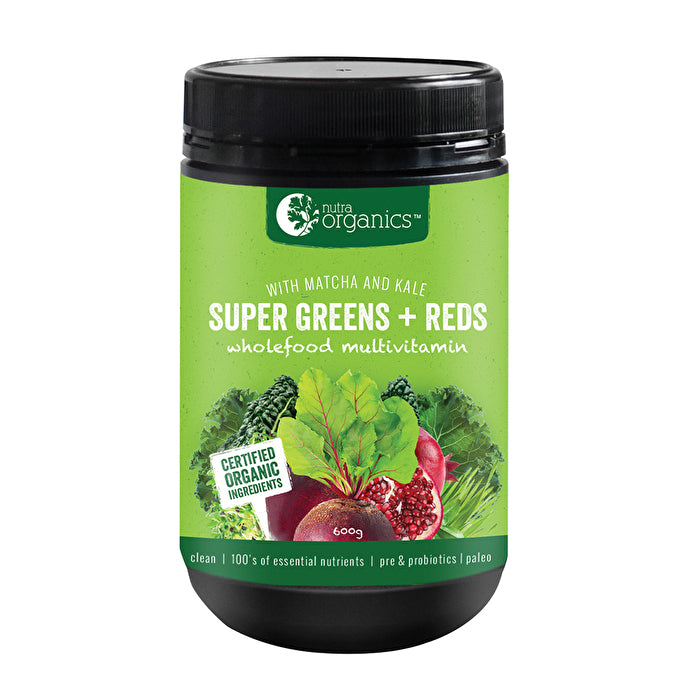 Nutra Organics Super Greens + Reds Powder 600g