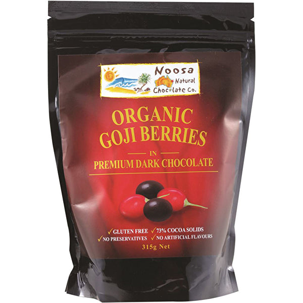 Noosa Natural Choc Co Organic Goji Berries in Premium Dark Chocolate 315g