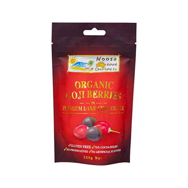 Noosa Natural Choc Co Organic Goji Berries in Premium Dark Chocolate 125g