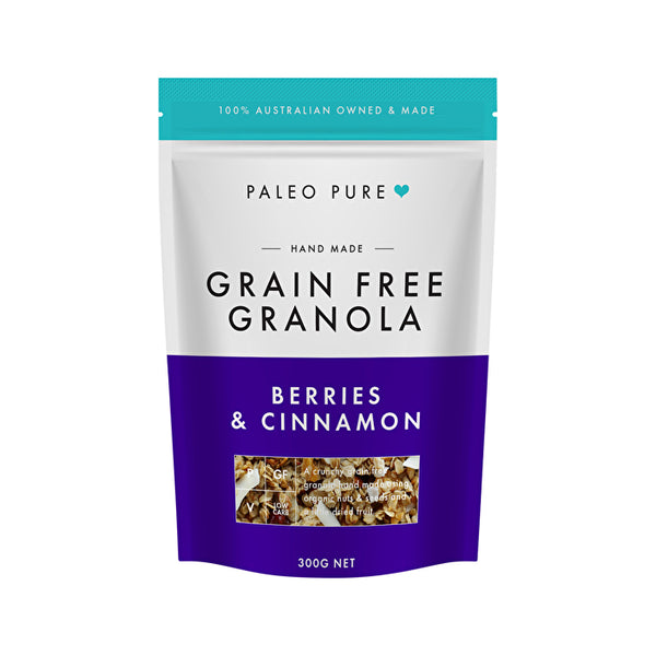 Paleo Pure Organic Grain Free Granola with Berries & Cinnamon 300g