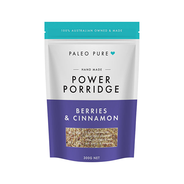 Paleo Pure Organic Creamy Grain Free Power Porridge with Berries & Cinnamon 300g