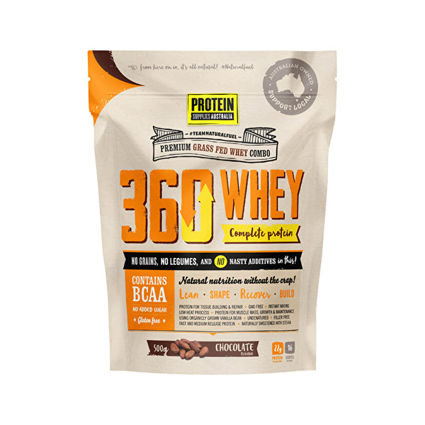 Protein Supplies Australia 360Whey (WPI+WPC Combo) Chocolate 500g