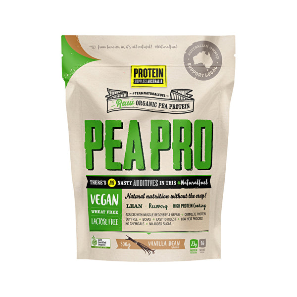 Protein Supplies Australia PeaPro (Raw Pea Protein) Vanilla Bean 500g