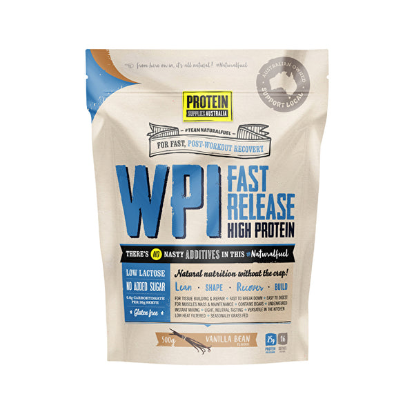 Protein Supplies Australia WPI (Whey Protein Isolate) Vanilla Bean 500g
