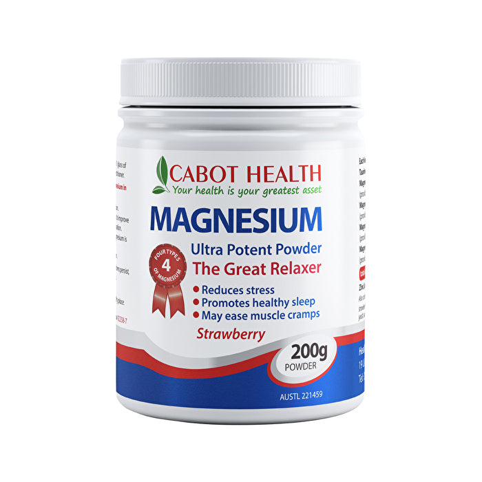 Cabot Health Magnesium Ultra Potent Strawberry Powder 200g