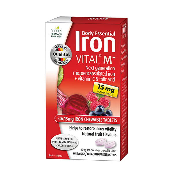 Silicea Body Essentials Iron VITAL M+ (15mg Iron) Chewable 30t