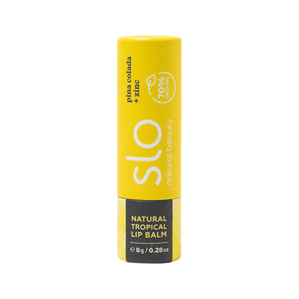 Slo Natural Beauty Organic Natural Lip Balm Pina Colada + Zinc 8g