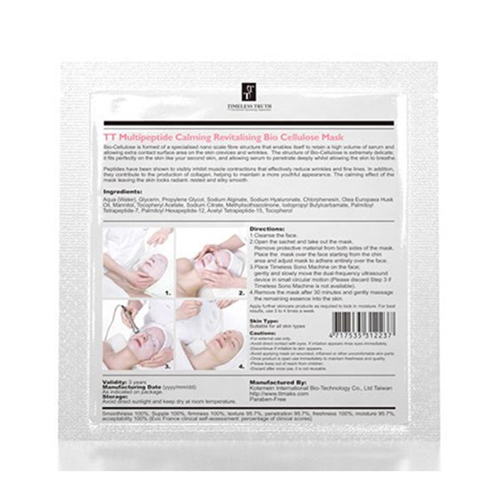 Timeless Truth TT Multipeptide Calming Revitalizing Luxury Face Mask (Value Pack of 5 Masks)