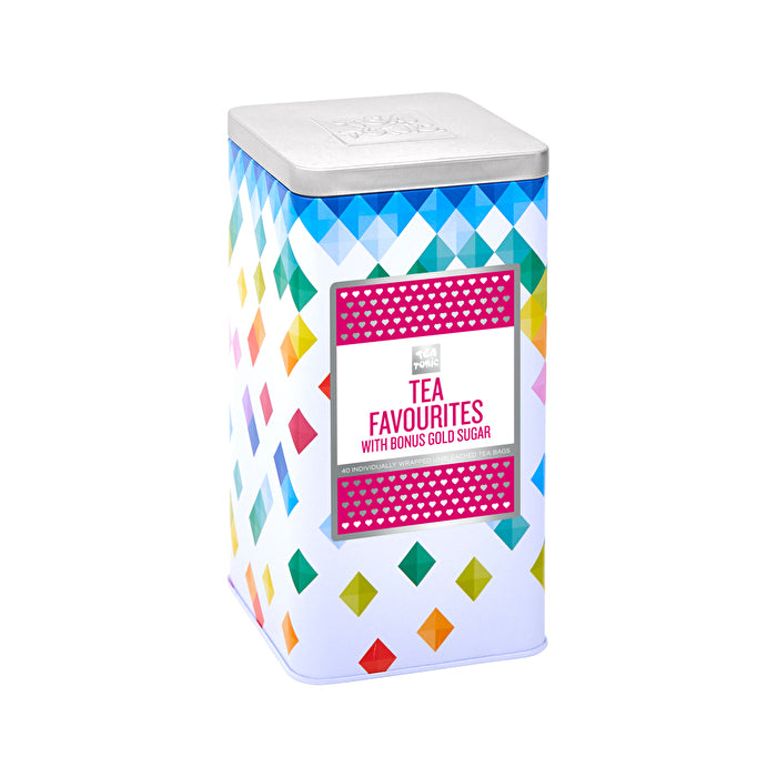 Tea Tonic Tea Favourites (with Bonus Gold Sugar) Tall Tin x 40 Tea Bags