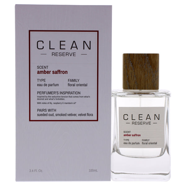 Clean Reserve Amber Saffron by Clean for Unisex - 3.4 oz EDP Spray
