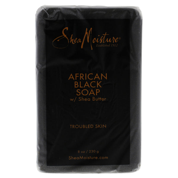 Shea Moisture African Black Soap Troubled Skin by Shea Moisture for Unisex - 8 oz Bar Soap