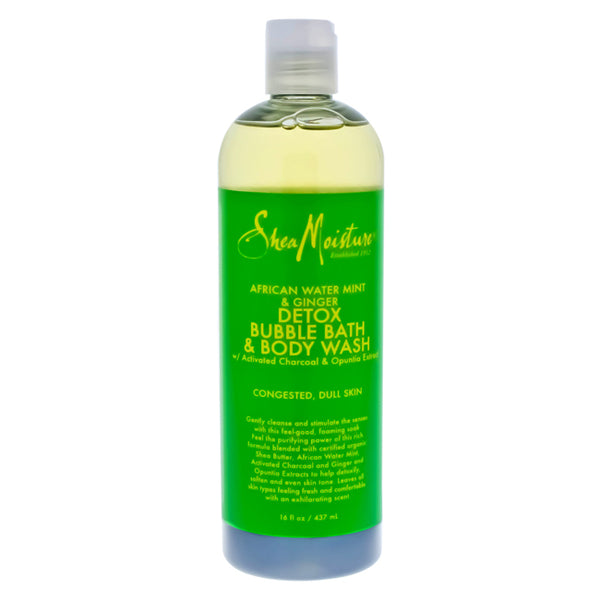 Shea Moisture African Water Mint & Ginger Detox Bubble Bath & Body Wash by Shea Moisture for Unisex - 16 oz Body Wash