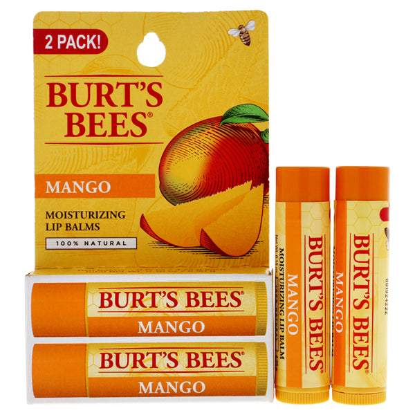 Burts Bees Mango Moisturizing Lip Balm Twin Pack by Burts Bees for Unisex - 2 x 0.15 oz Lip Balm